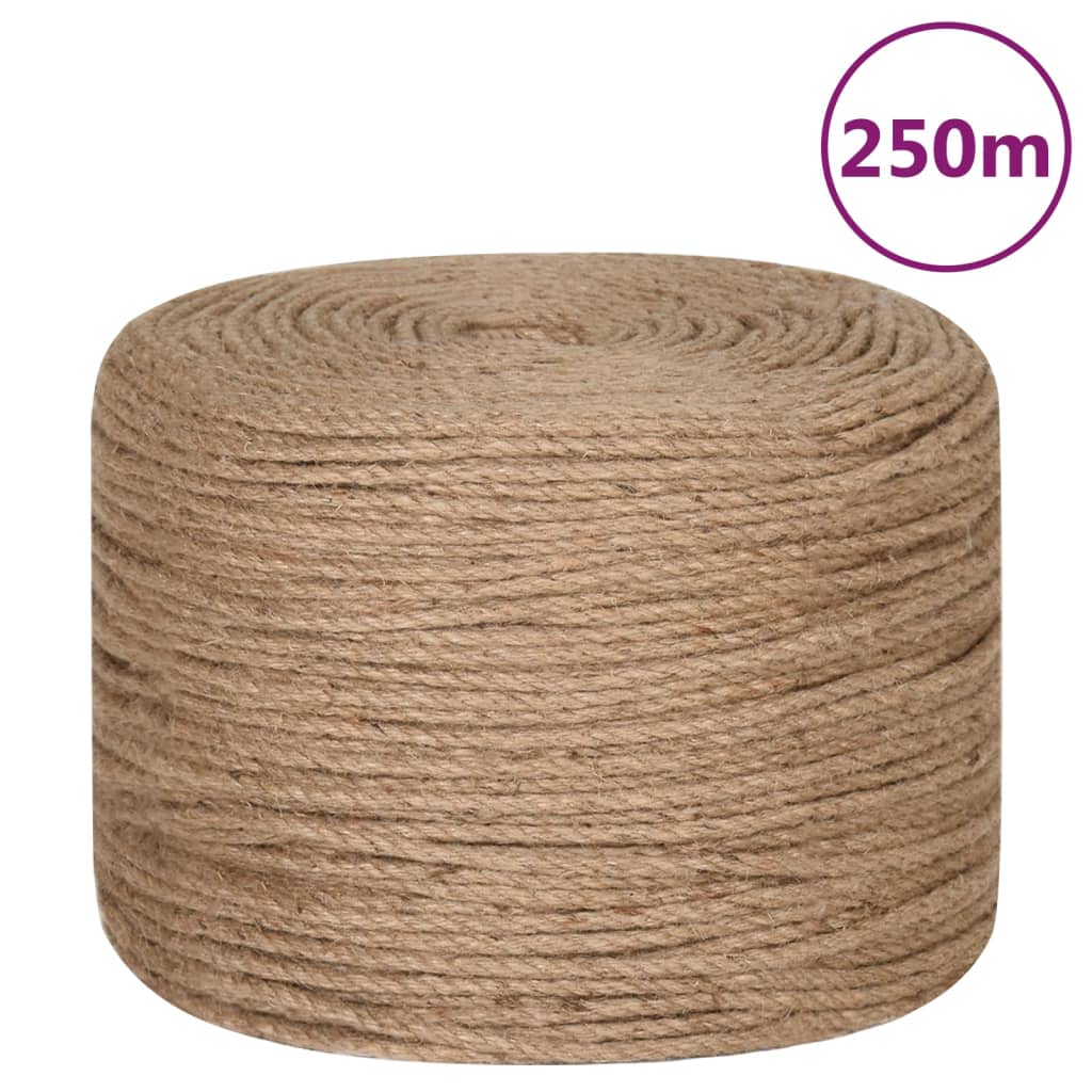 Vidaxl reb 250 m lang 6 mm tyk jute