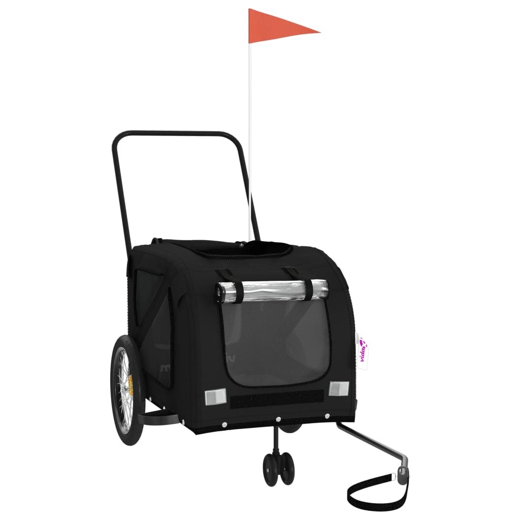 Vidaxl Dog Bike Trailer Oxford Stof og Iron Black
