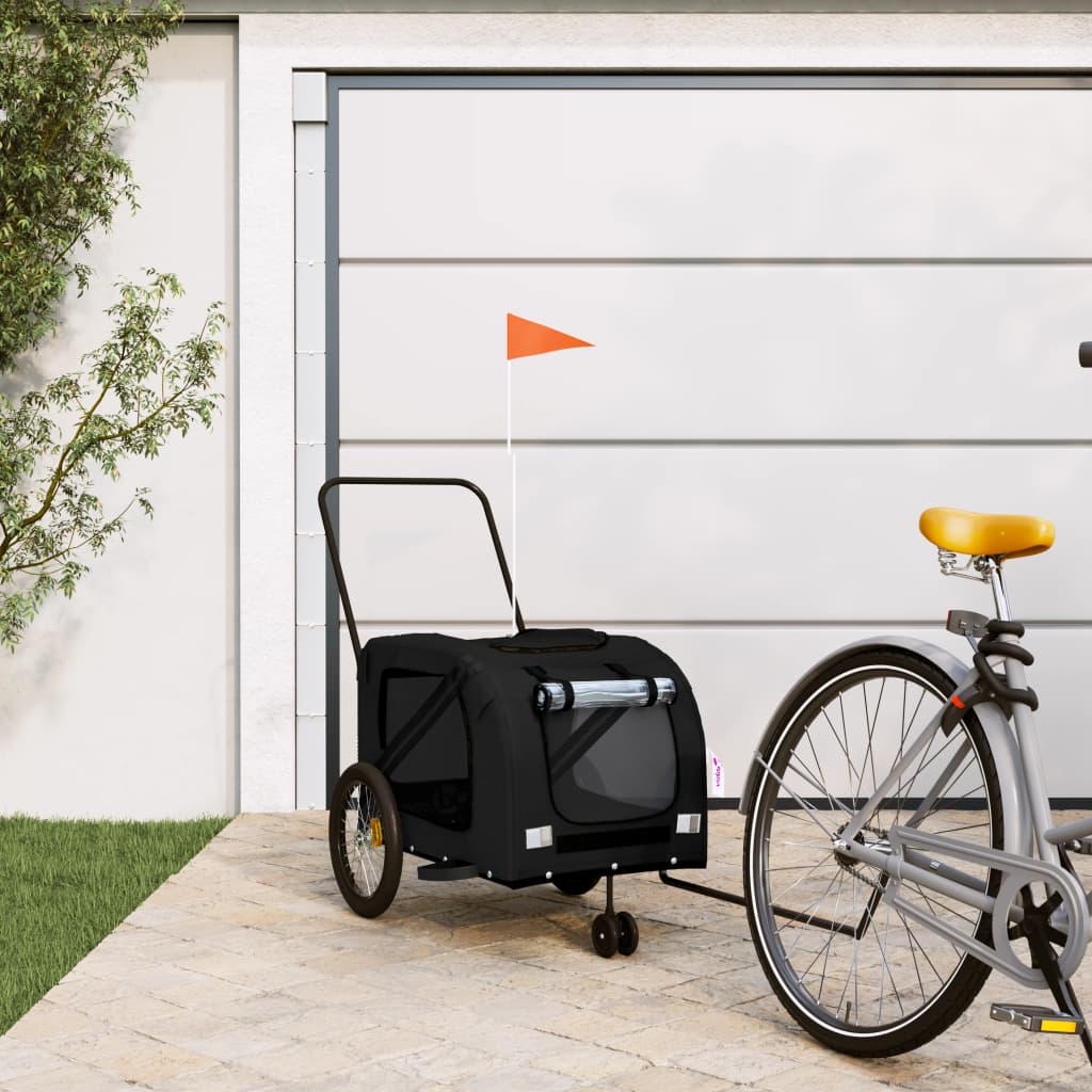 Vidaxl Dog Bike Trailer Oxford Stof og Iron Black