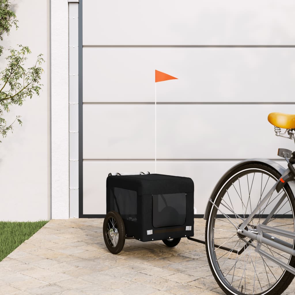 Vidaxl Dog Bike Trailer Oxford Stof og Iron Black