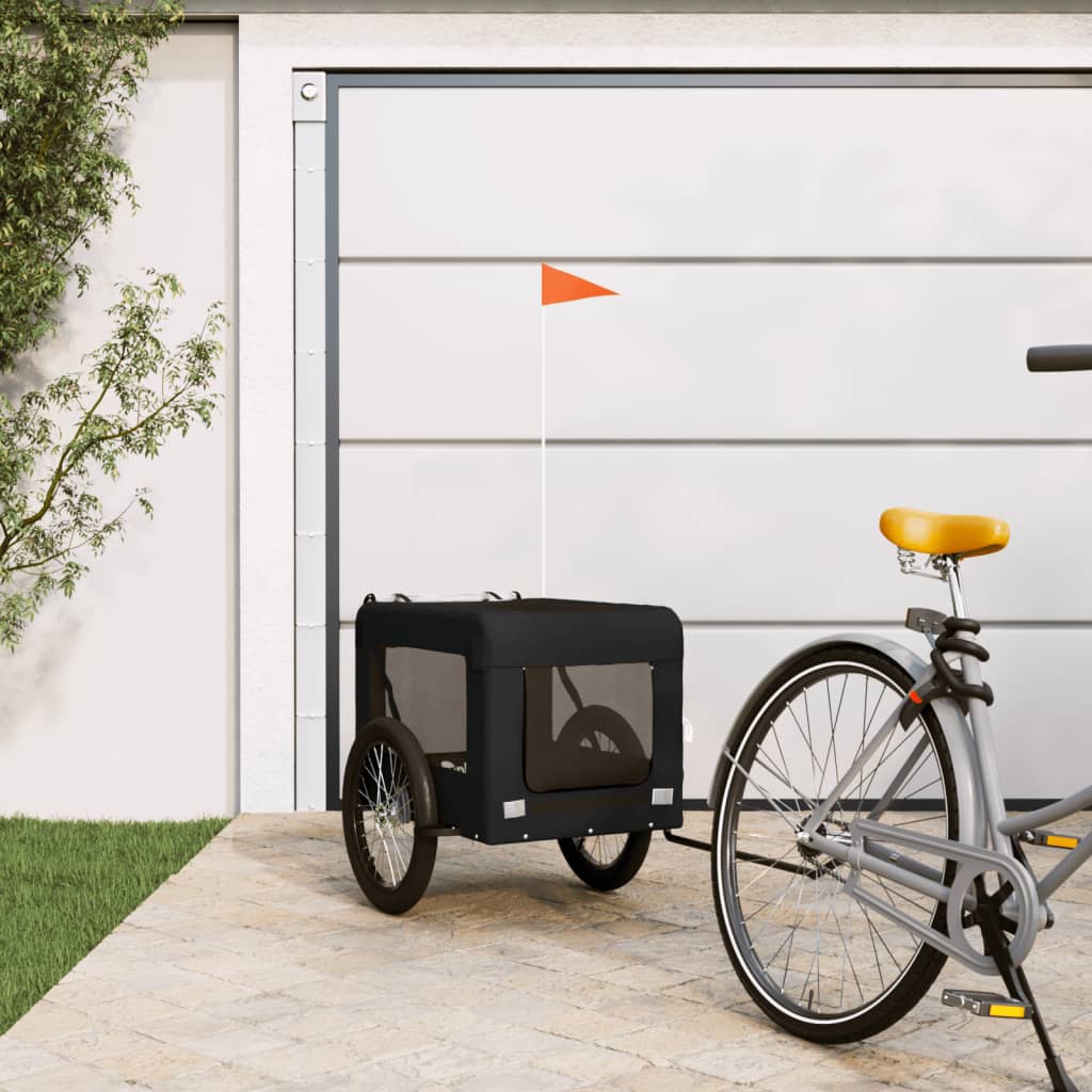 Vidaxl Dog Bike Trailer Oxford Stof og Iron Black