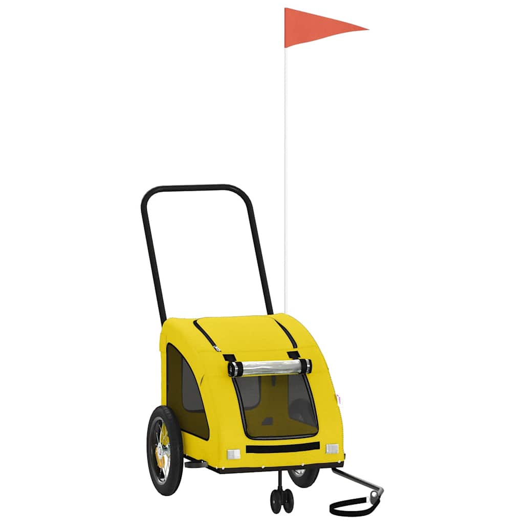 Vidaxl Dog Bike Trailer Oxford Stof og Iron Yellow