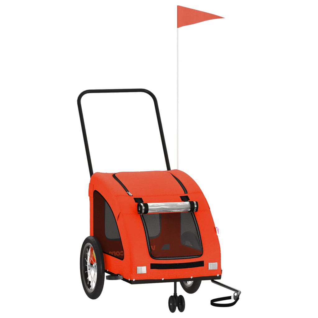Vidaxl hondenfietstrailer oxford stof en ijzer oranje