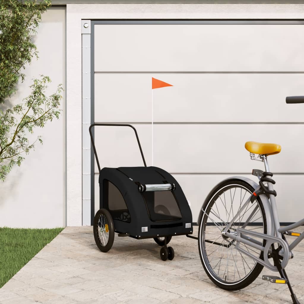 Vidaxl Dog Bike Trailer Oxford Stof og Iron Black