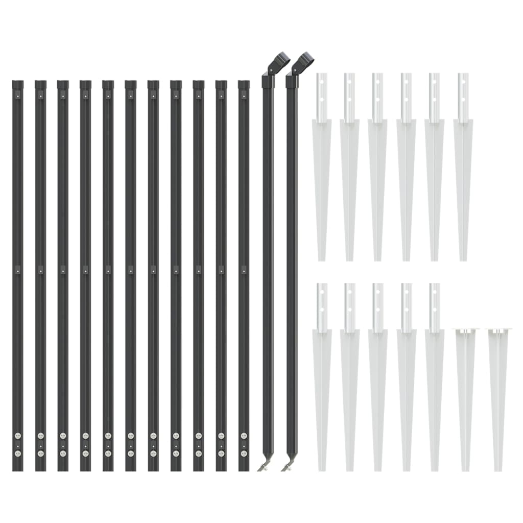 Vidaxl Mesh hegn med malede anker 0,8x25 m anthracit