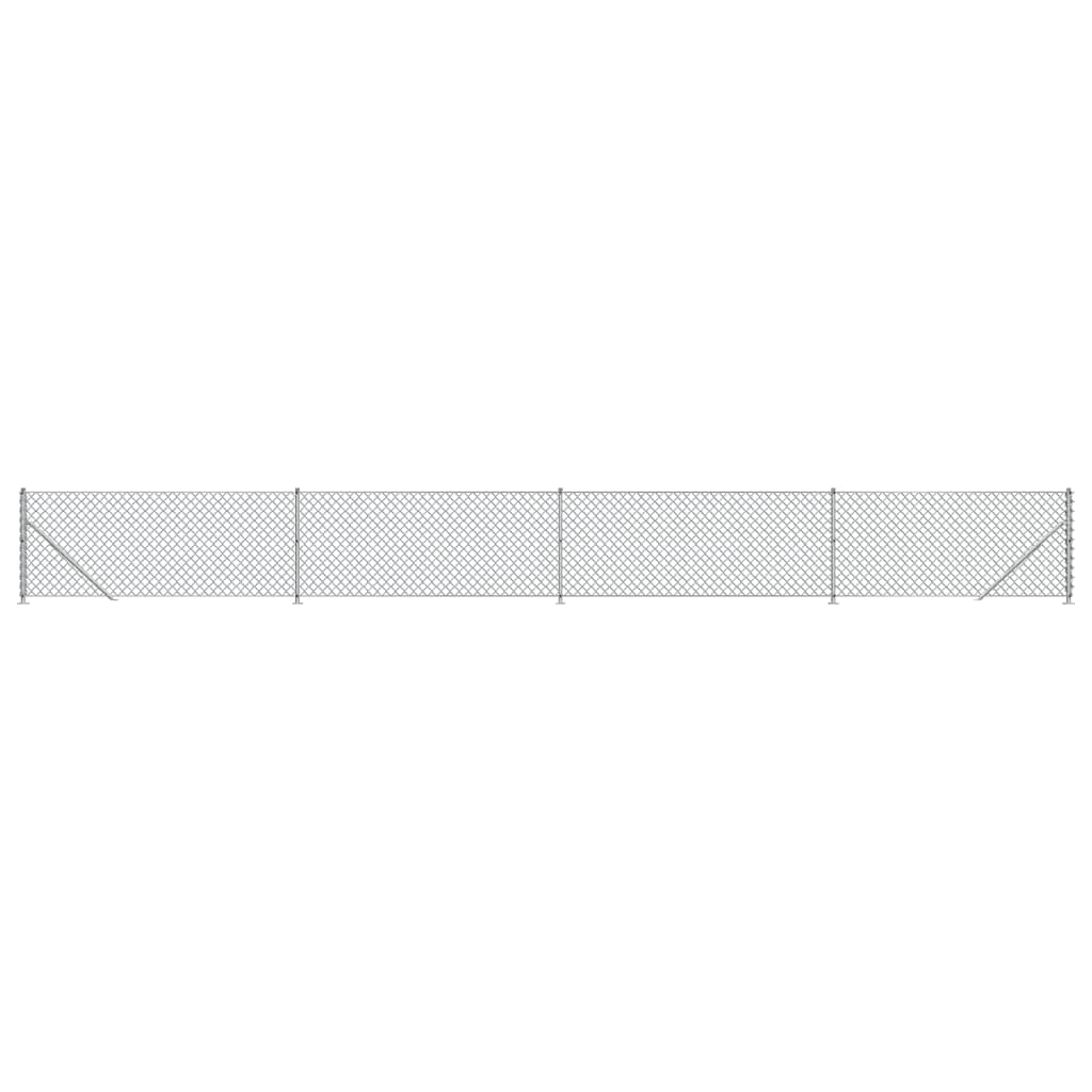 Vidaxl Mesh hegn med flange 1x10 m sølvfarvet