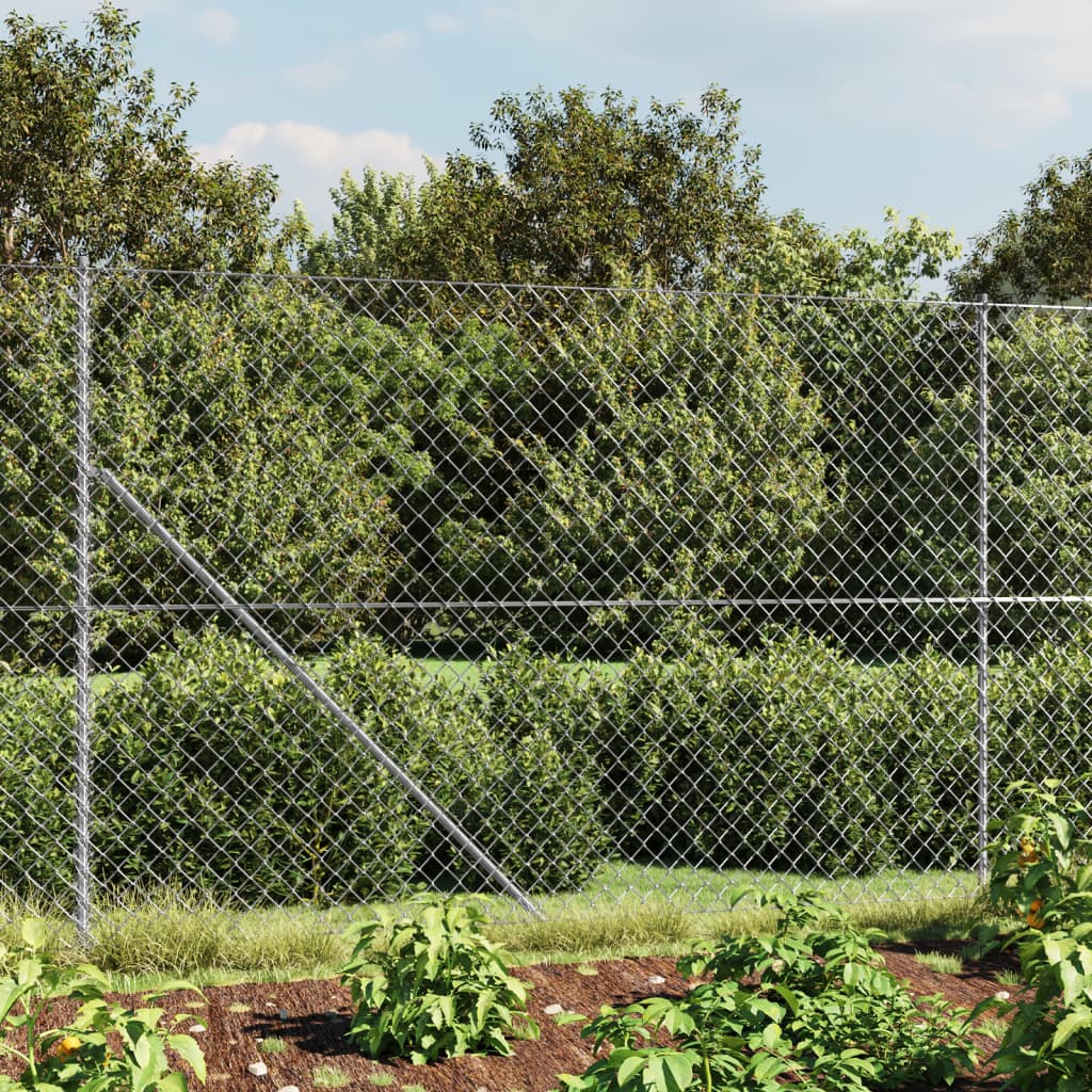 Vidaxl mesh hegn med flange 1,8x10 m sølvfarvet