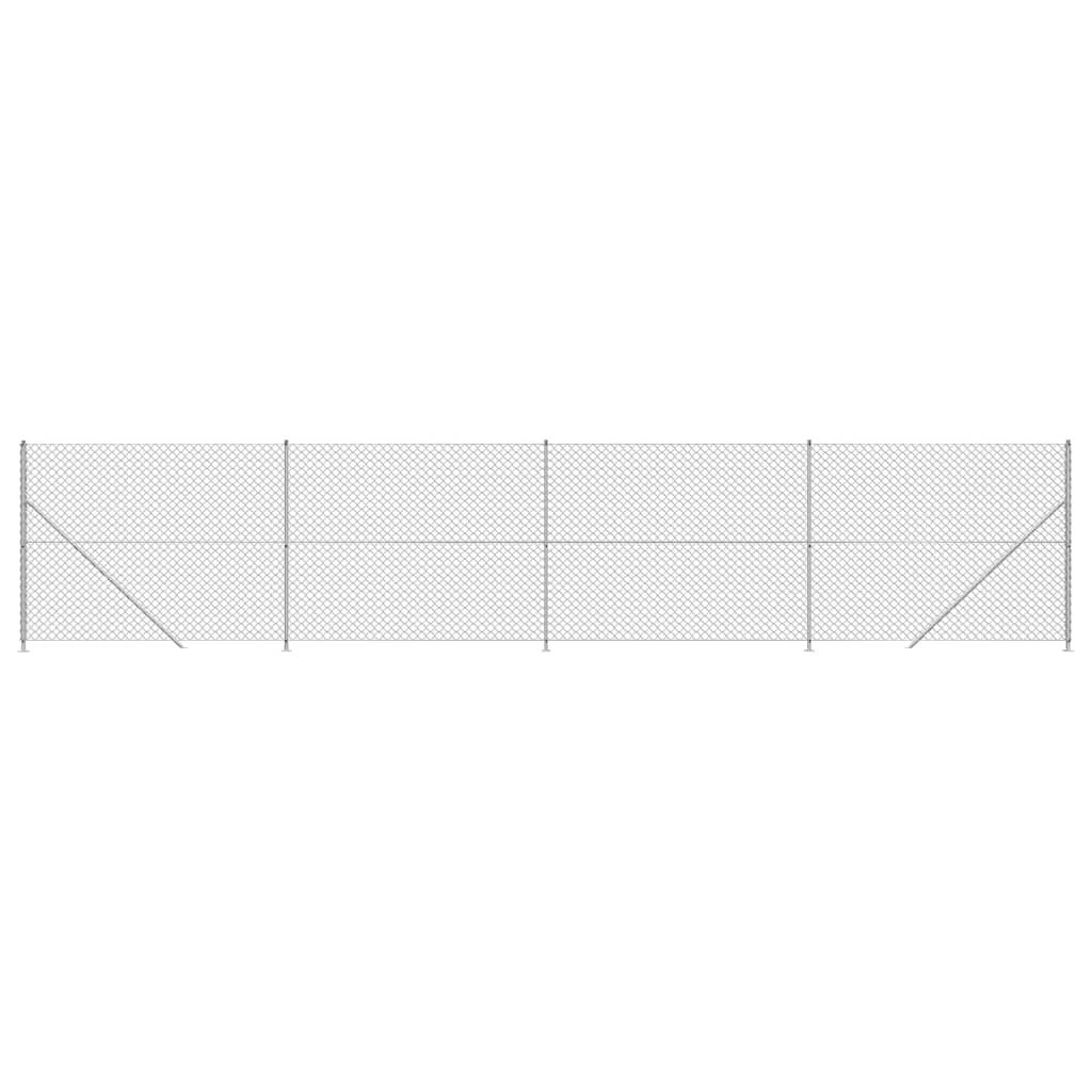 Vidaxl Mesh hegn med flange 2,2x10 m sølvfarvet