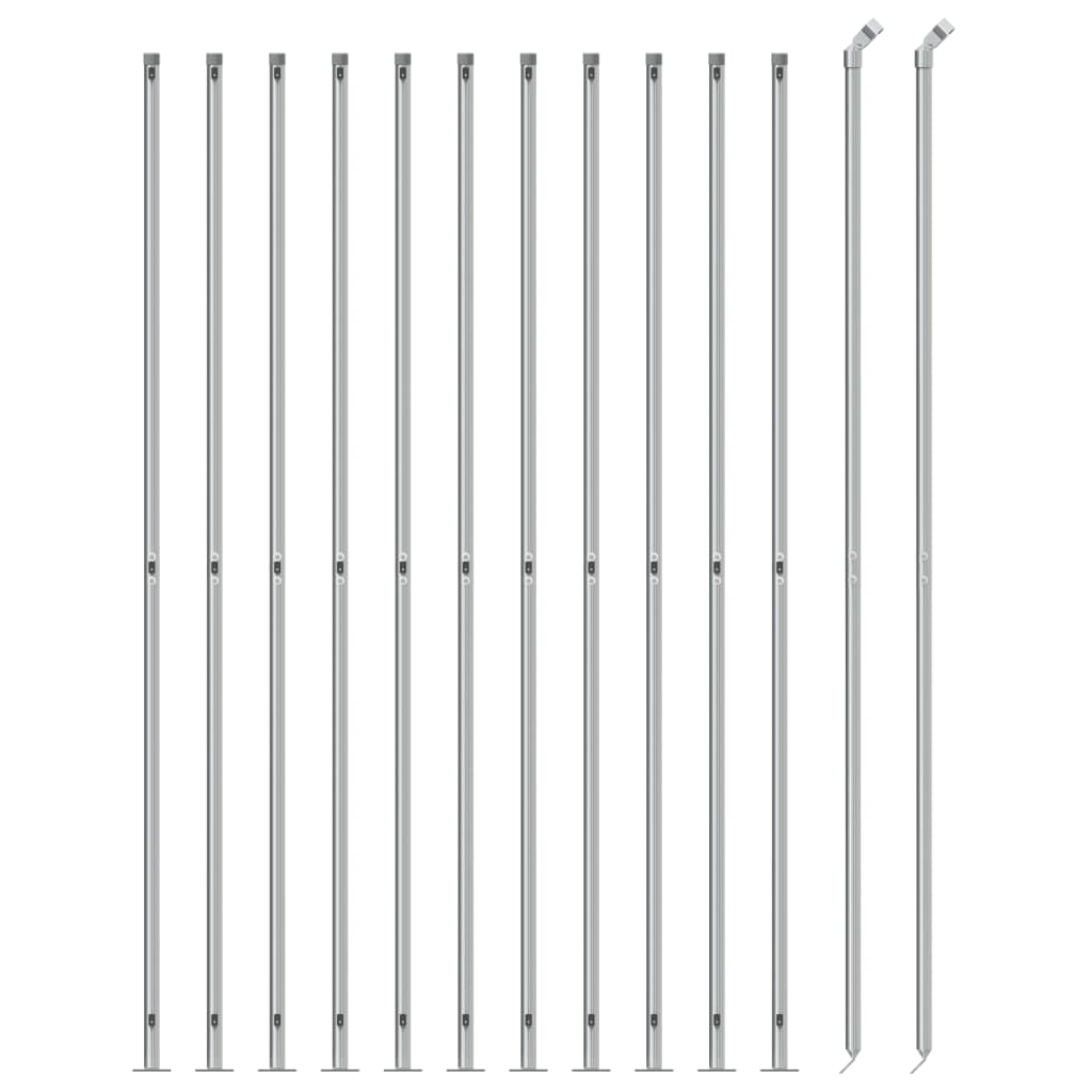 Vidaxl Mesh hegn med flange 2x25 m sølvfarvet