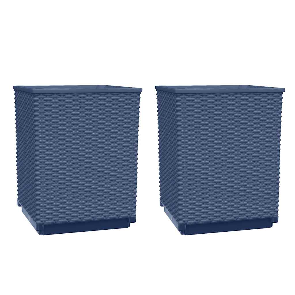 VIDAXX Planters 2 PCS 30x30x37 cm polypropylen blågrå