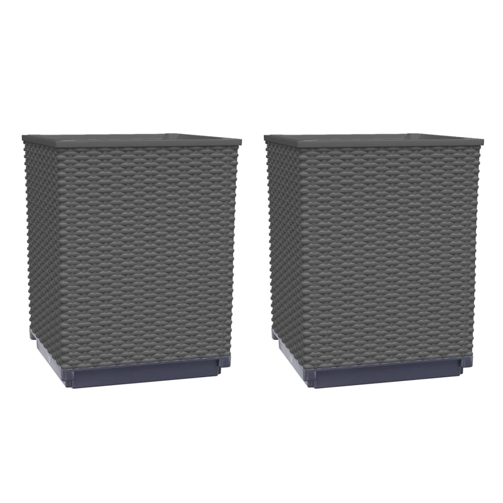 Vidaxx plantekasser 2 stk 30x30x37 cm polypropylen sort