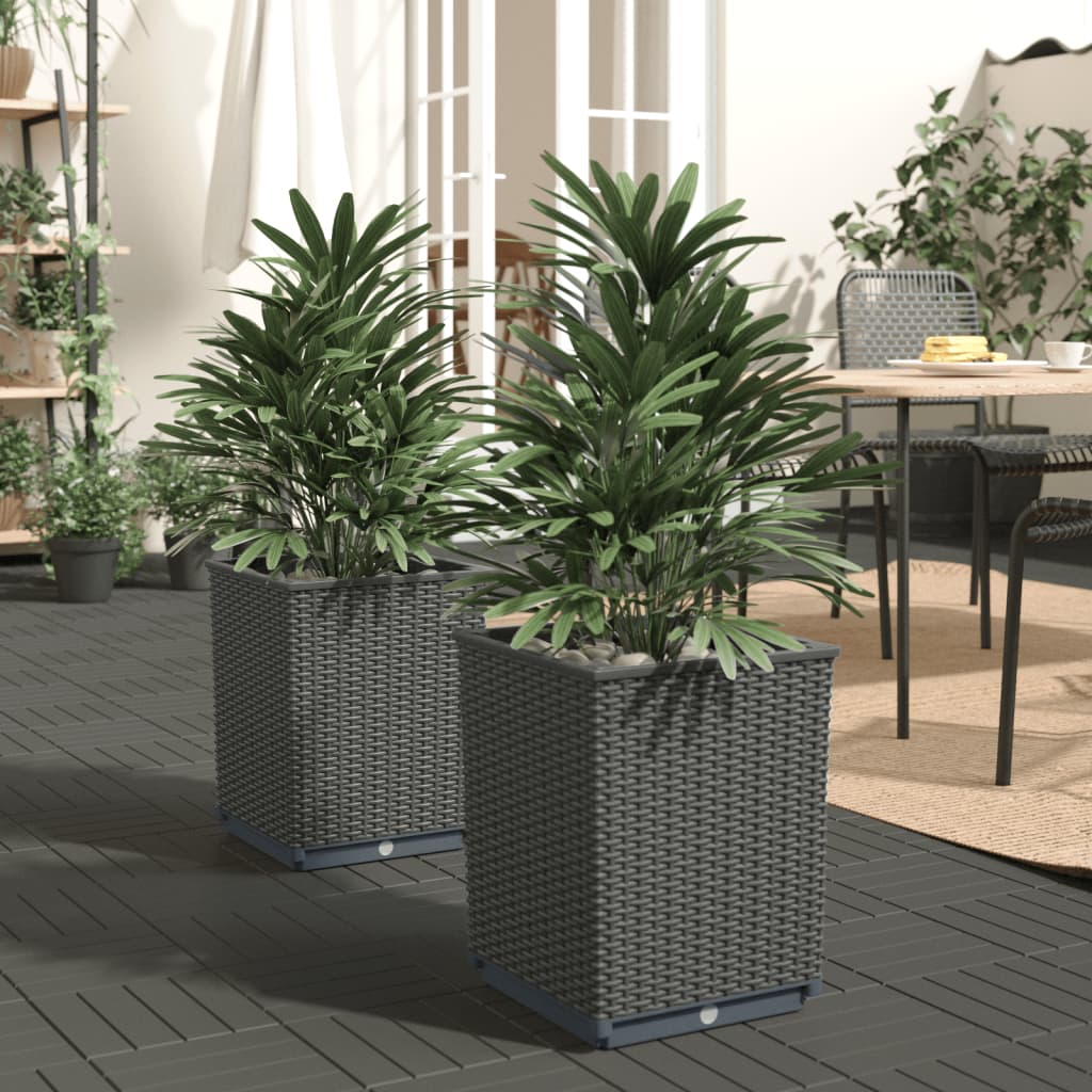 Vidaxx plantekasser 2 stk 30x30x37 cm polypropylen sort