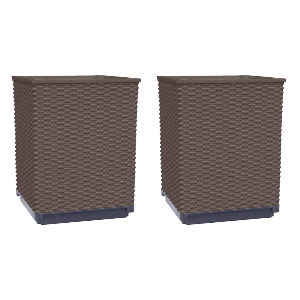 Vidaxx plantekasser 2 stk 30x30x37 cm polypropylen brun