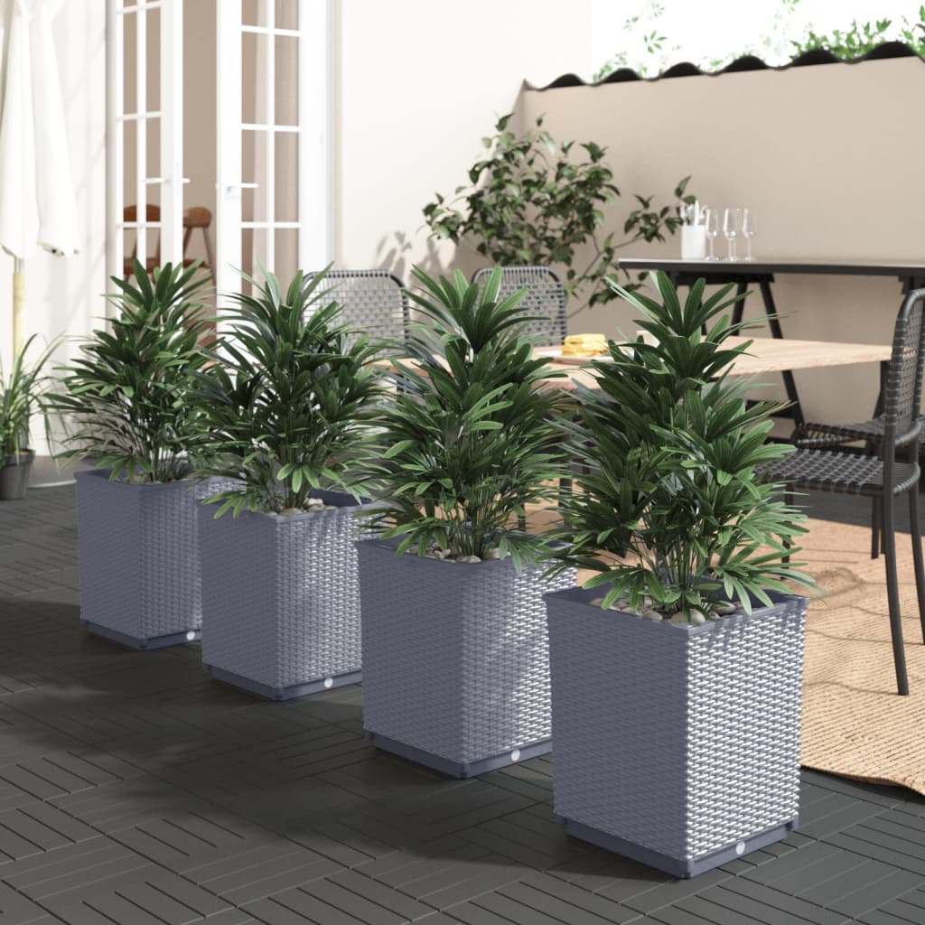 Vidaxx plantekasser 4 stk 30x30x37 cm polypropylen mørkegrå