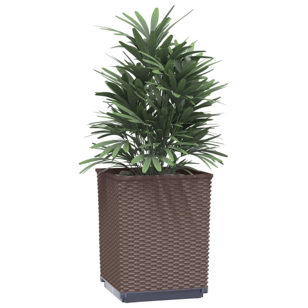 Vidaxl plantenbakken 4 st 30x30x37 cm polypropeen bruin