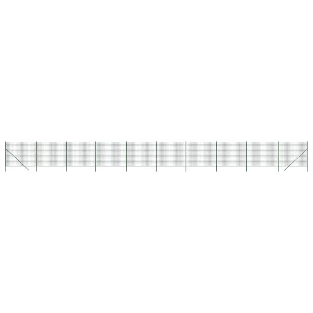 Vidaxl Wire Mesh Fence 2.2x25 M Galvanized Steel Green
