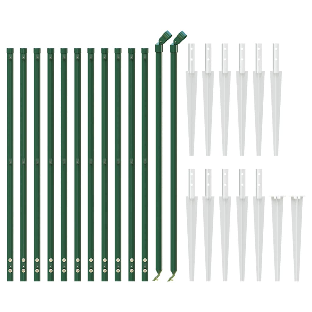 Vidaxl Wire Mesh -hegn med malede ankre 1x25 m grønt