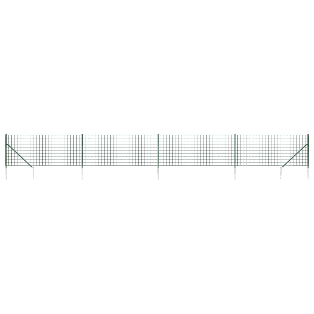 Vidaxl draadgaashek met grondankers 0,8x10 m groen