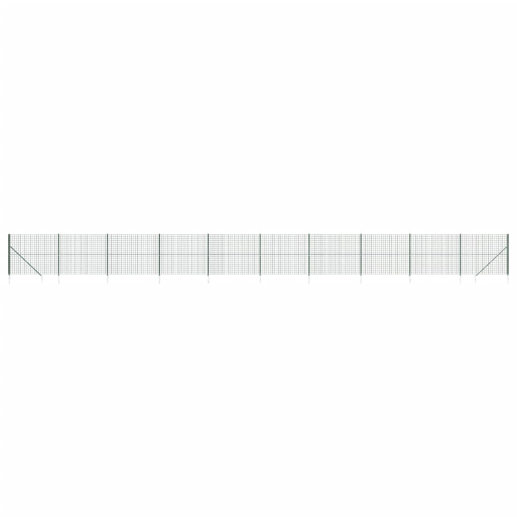 Vidaxl Wire Mesh hegn med malet ankre 2x25 m grøn