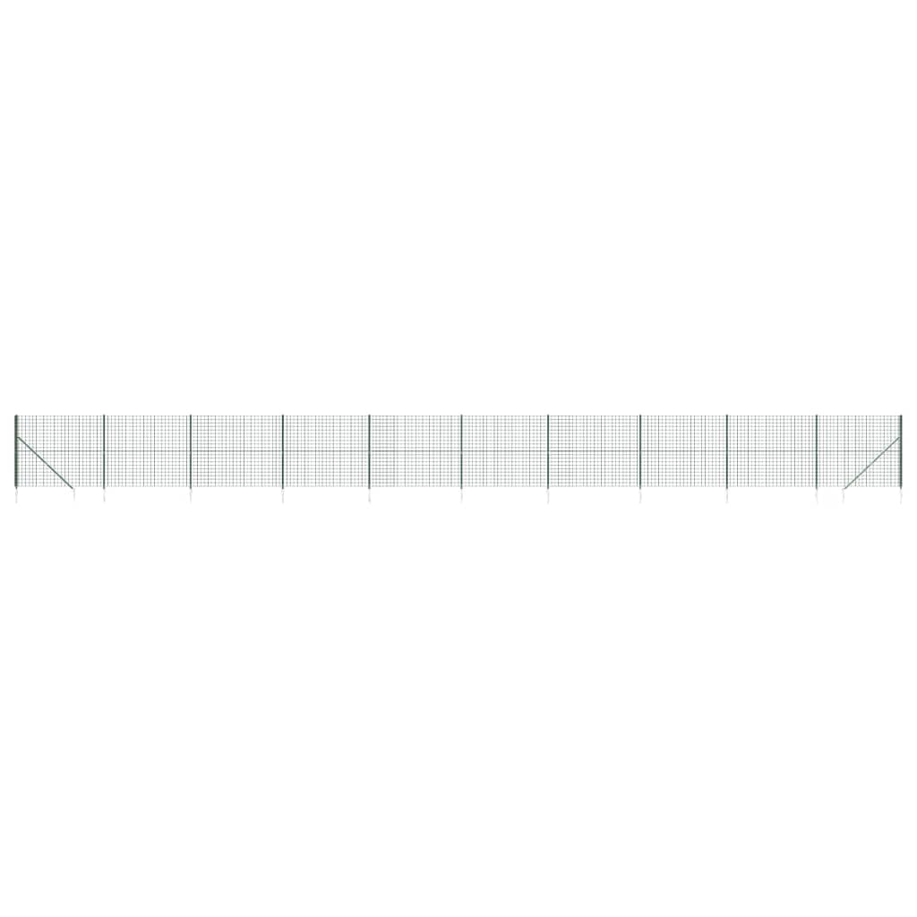 Vidaxl Wire Mesh hegn med malede ankre 2,2x25 m grønt