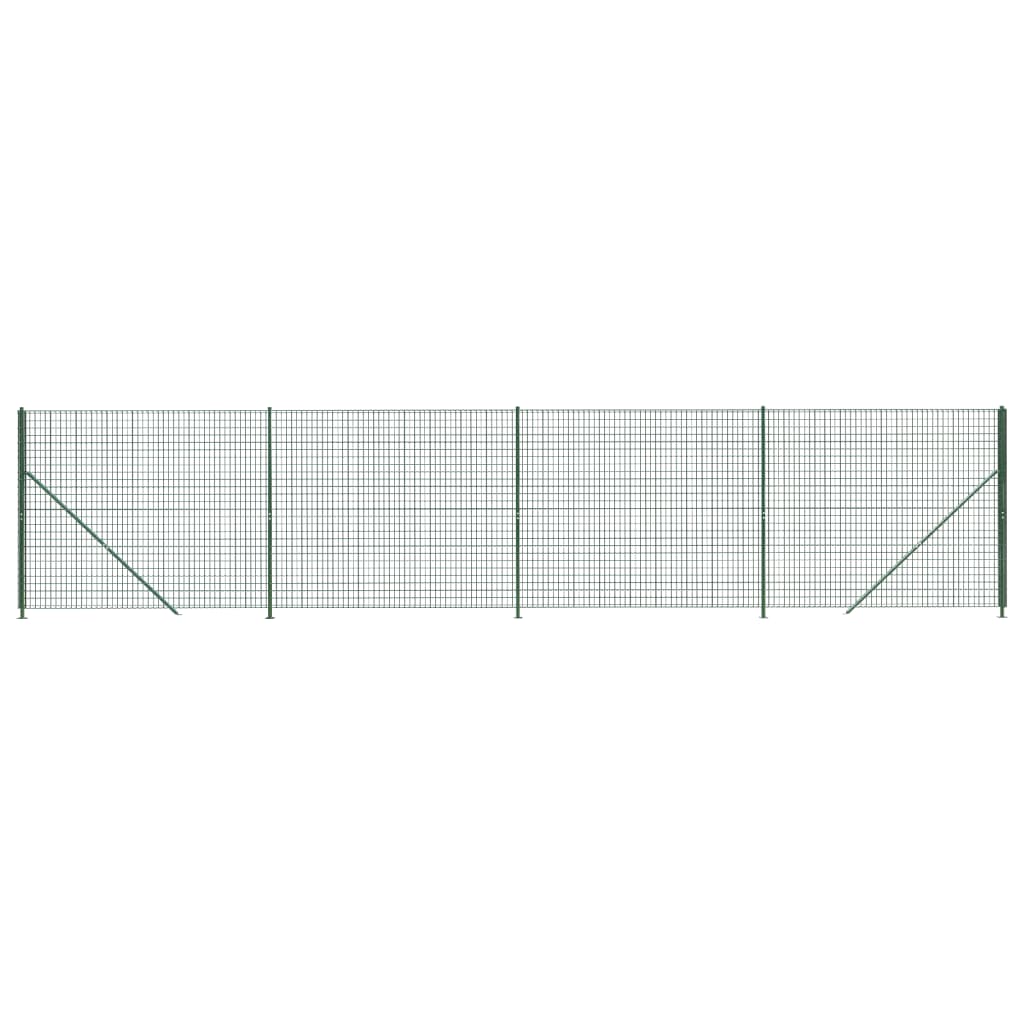 Vidaxxl Wire Mesh hegn med flange 1,6x10 m grøn
