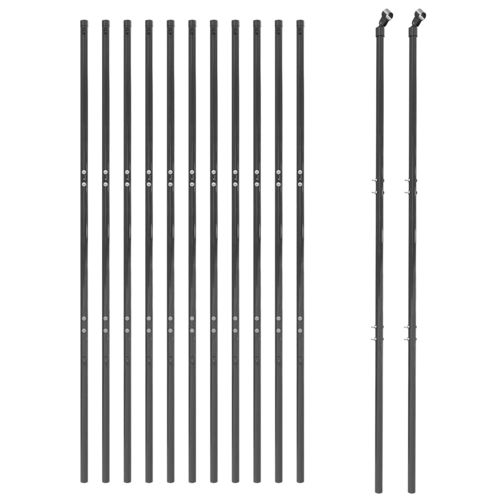 Vidaxl Wire Mesh Fence 2x25 M Galvanized Steel Anthracite Color