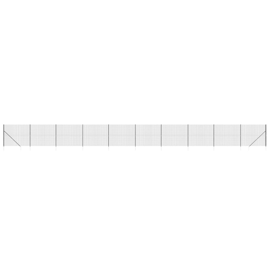 Vidaxl Wire Mesh -hegn med malede ankre 1,4x25 m anthracit
