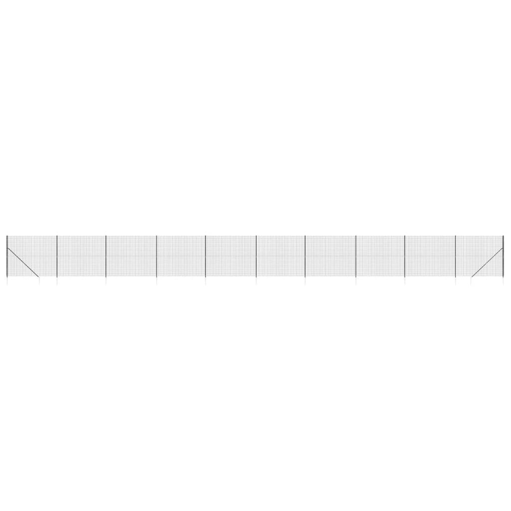 Vidaxl Wire Mesh -hegn med malede ankre 1,8x25 m anthracit