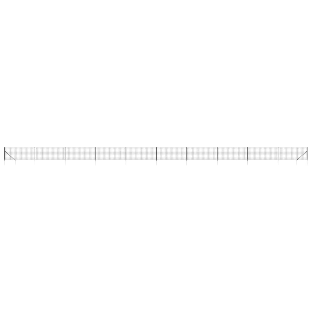 Vidaxl Wire Mesh -hegn med malede ankre 1,1x25 m anthracit