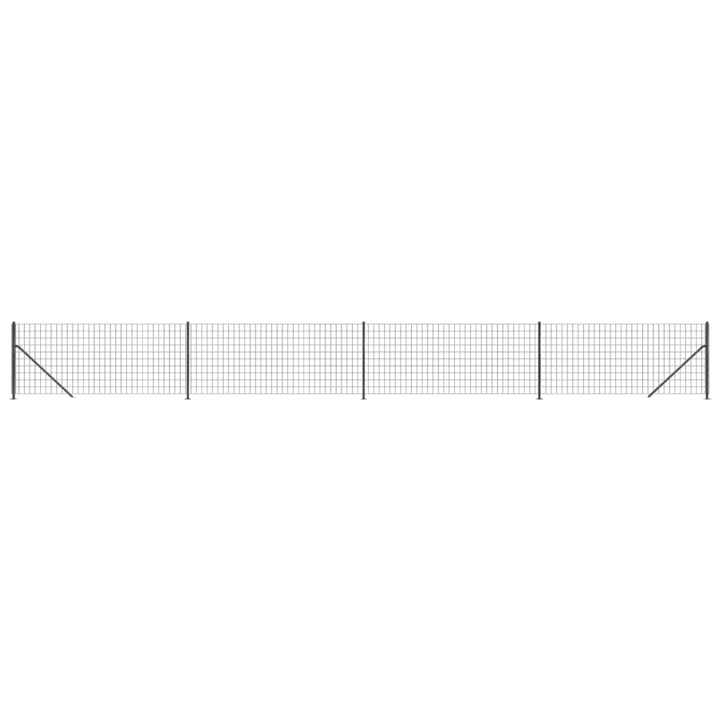 VIDAXXL WIRE Mesh hegn med flange 0,8x10 m Antracitfarvet