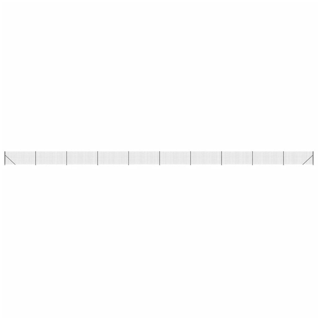 VIDAXXL WIRE Mesh hegn med flange 0,8x25 m anthracit farvet