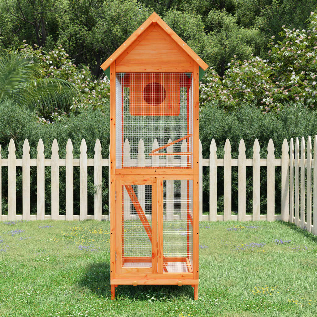 Vidaxx voliere 60x58,5x160 cm massiv fyrretræ brun