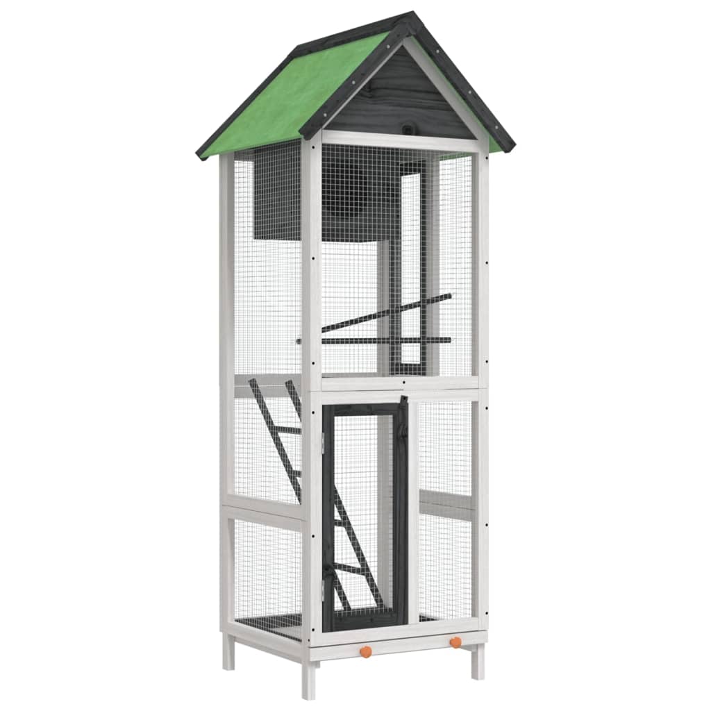 Vidaxx Aviary 60x58.5x160 cm Solid fyrretræ grå