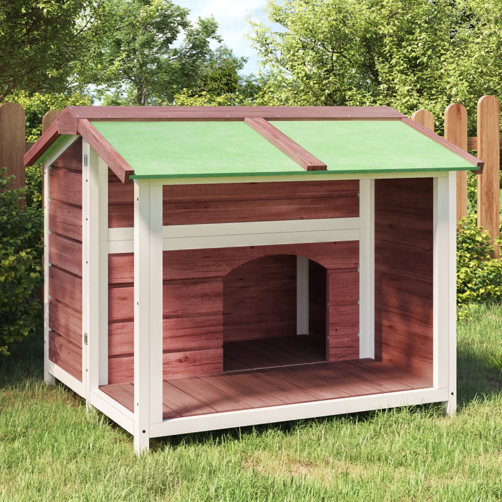 Vidaxl Doghouse 96x87x80,5 cm Fast fyrretræ Mokka farve