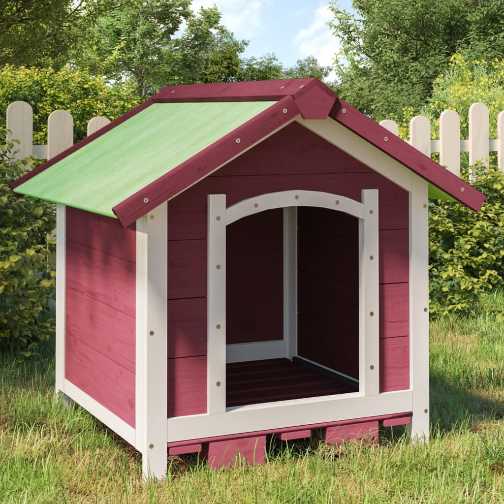 Vidaxl Dog loft 65x65x61,5 cm Solid fyrretræ krus -farvet