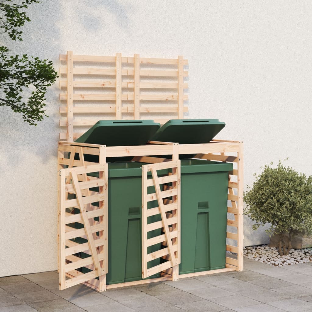 Vidaxl containeropbevaring Dobbelt solid fyrretræ