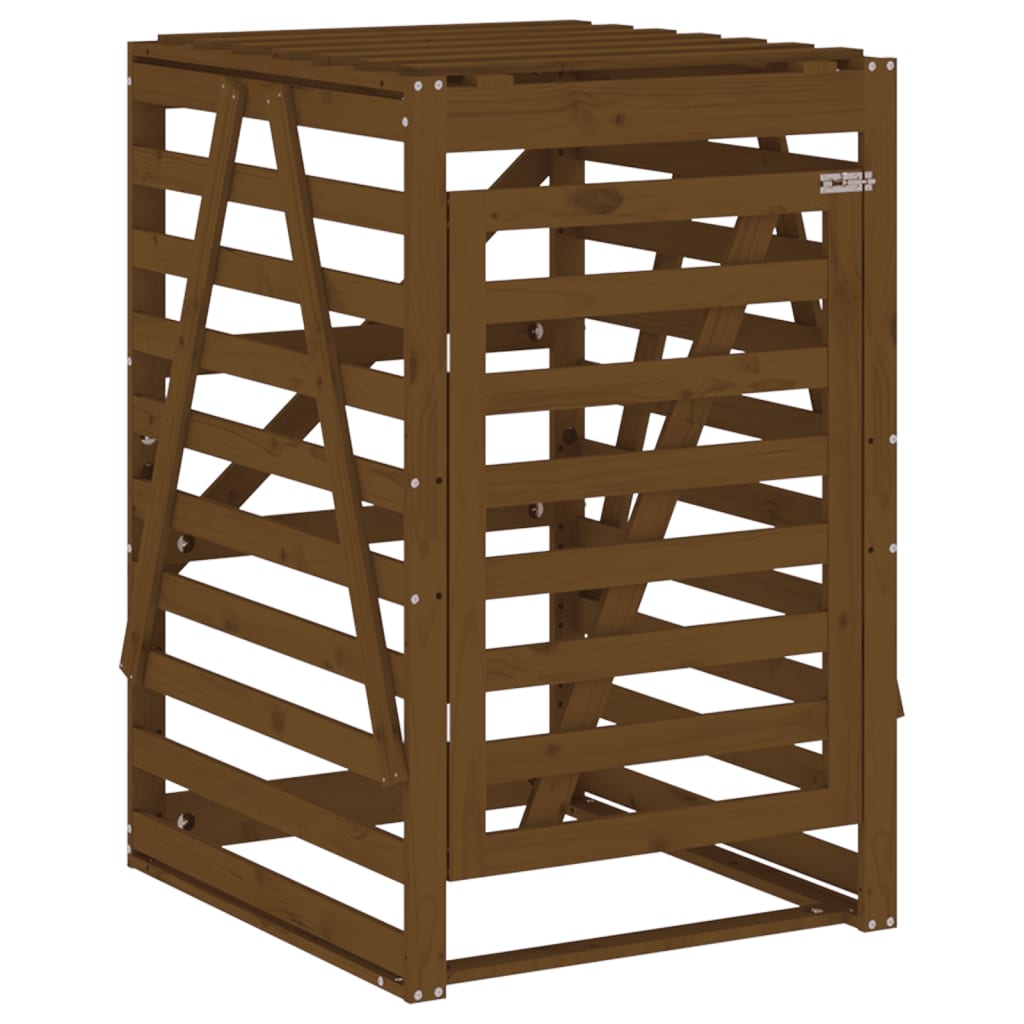 Vidaxx containeropbevaring 84x90x128,5 cm Solid fyrretræ Honningbrun