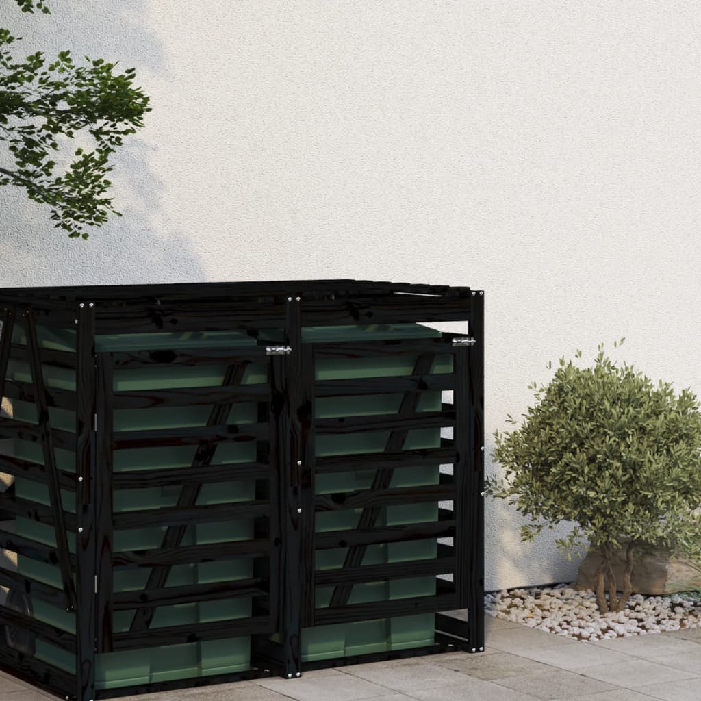 Vidaxx container opbevaring forlængelse solid fyrretræ sort