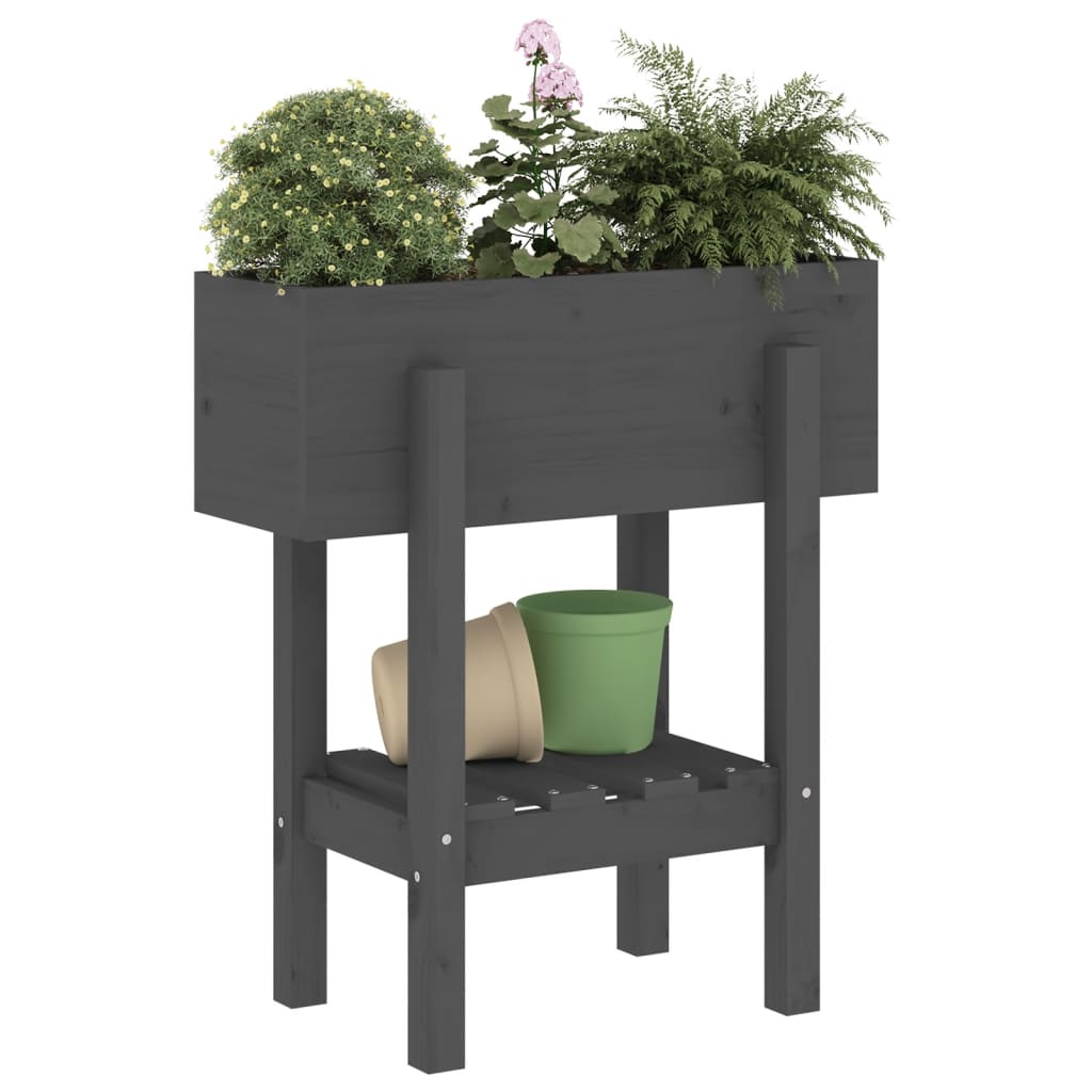 VIDAXX PLANTER 62X30X69 CM SOLID PINE TRE GRÅ