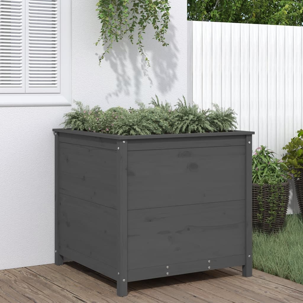 Vidaxx planter 82.5x82.5x78 cm Solid fyrretræ grå