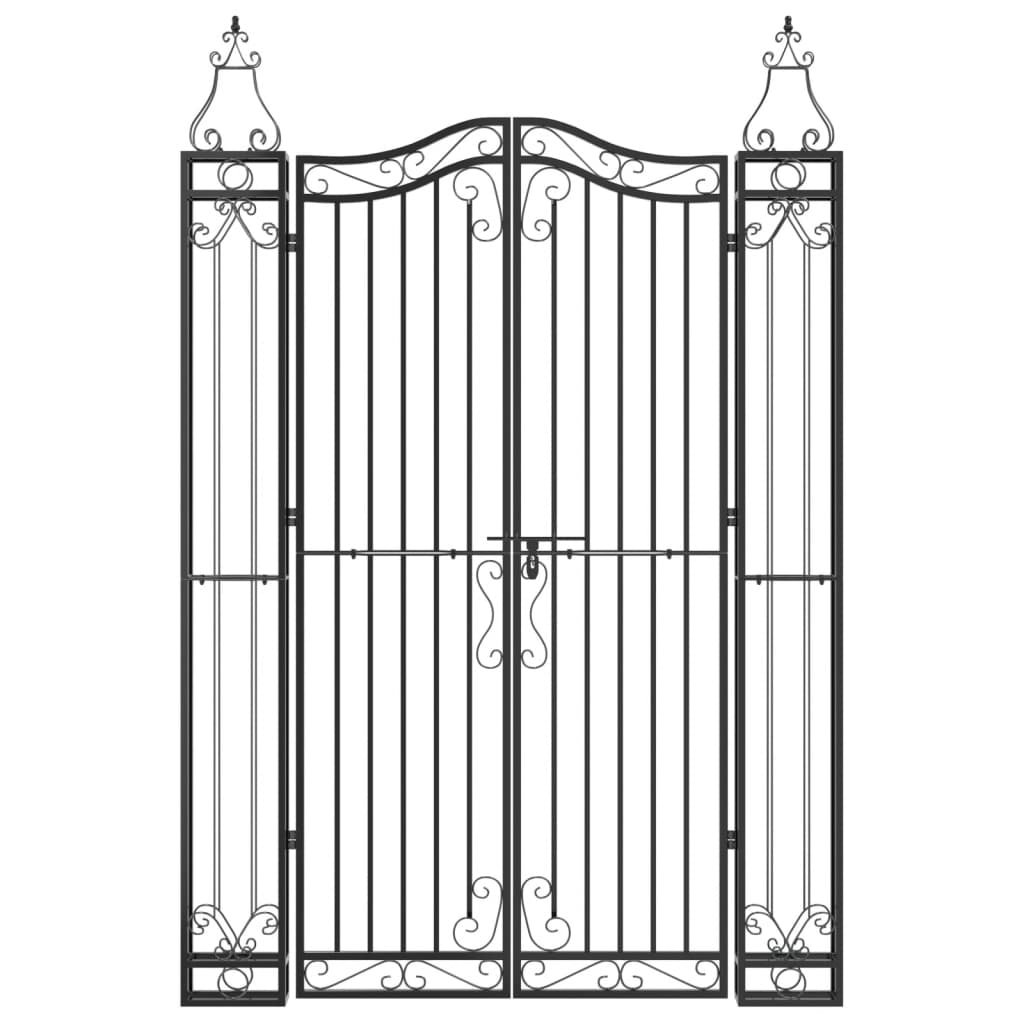 Vidaxx Gate 121x8x180 cm smedejern sort