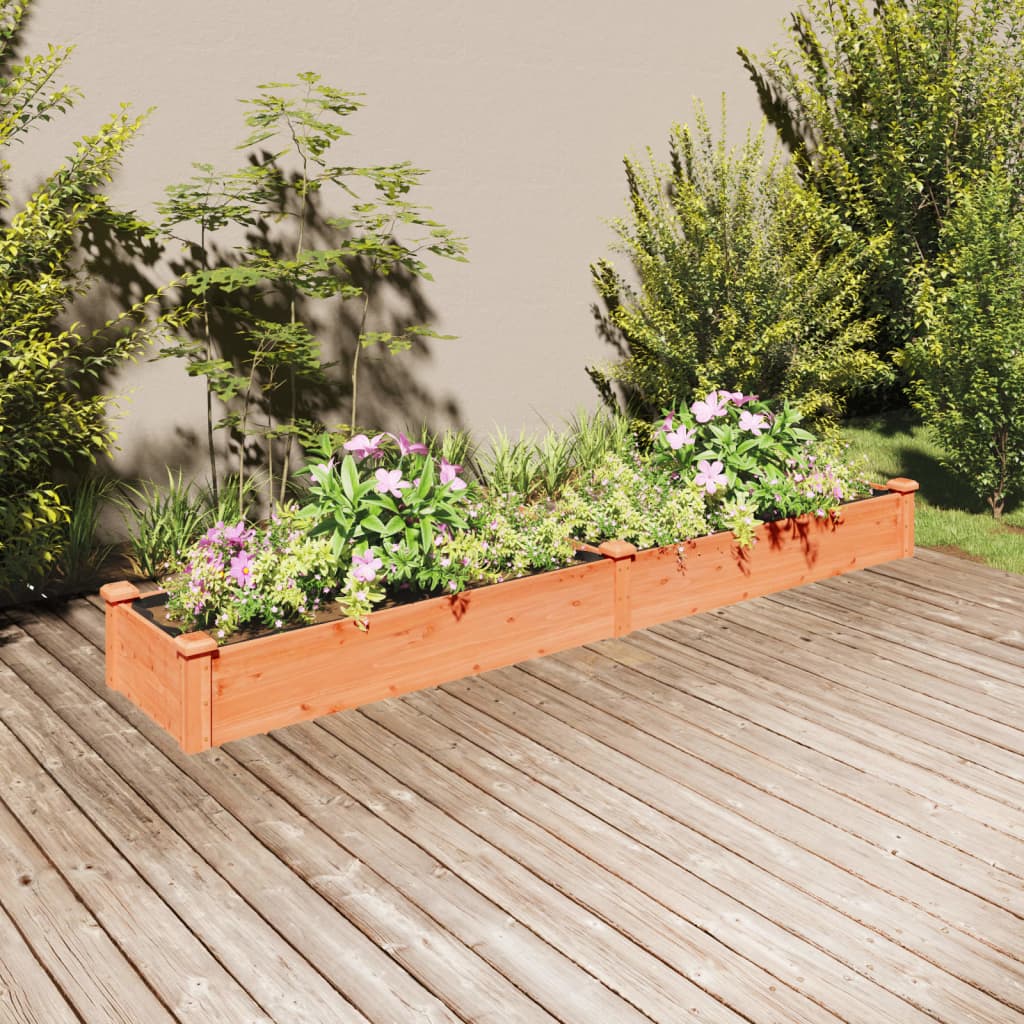 Vidaxx planter hævet med foring 240x45x25 cm fyrretræ brun