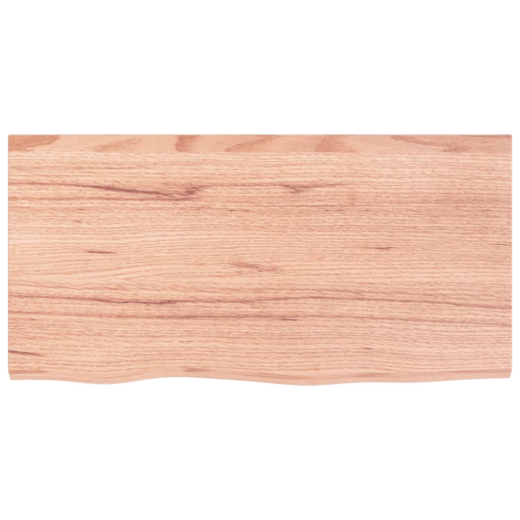 Vidaxl wastafelblad 80x40x(2-6) cm behandeld massief hout lichtbruin