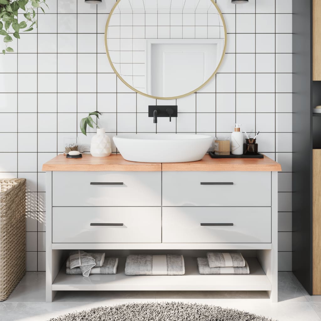 Vidaxx Washbasin Top 140x40x (2-4) cm behandlet fast træ lysebrun