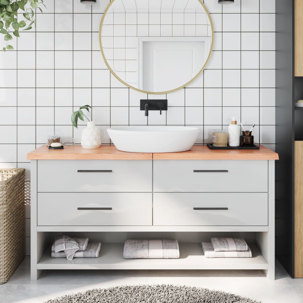 Vidaxx Washbasin Top 160x30x (2-4) cm behandlet solid træ lysebrun