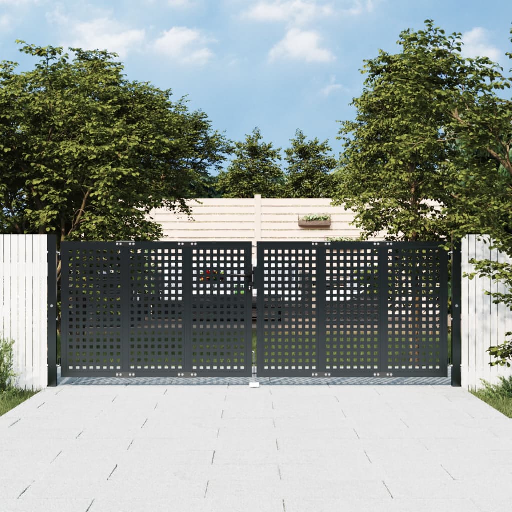 Vidaxl Gate 300x125 cm stål antracit