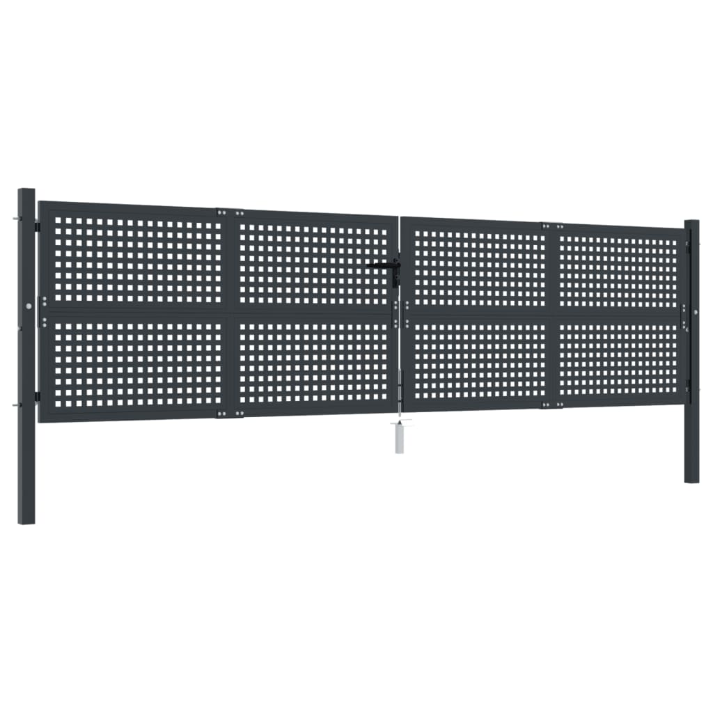 Vidaxl Gate 400x125 cm stål antracit