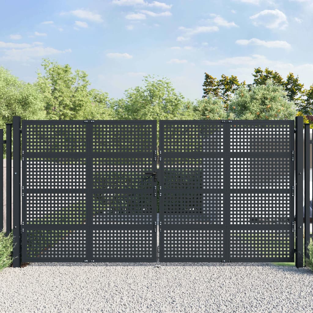 Vidaxl Gate 400x225 cm stål antracit
