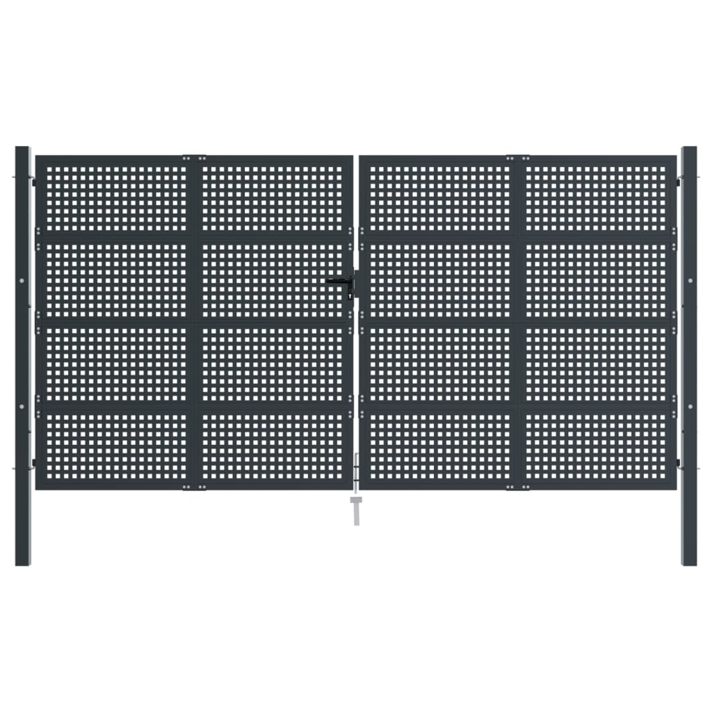 Vidaxl gate 400x250 cm stål antracit
