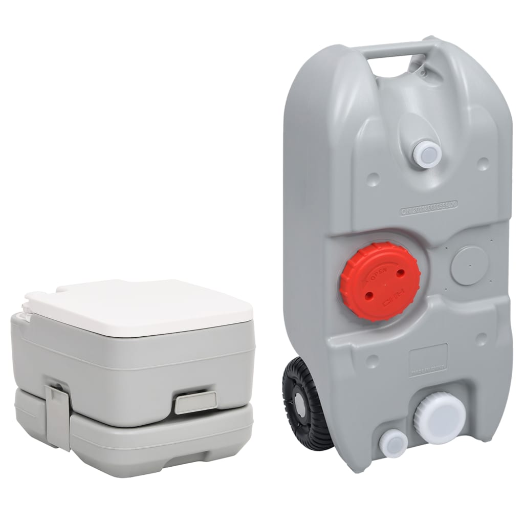 Vidaxl camping toilet og vandtank sæt bærbart